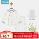 優(yōu)奇嬰兒夏季套裝薄款一歲兒童純棉長(cháng)袖空調服夏裝分體兩件套寶寶衣服 藍色【后背網(wǎng)眼，舒適透氣】 90