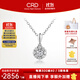 CRD克徠帝【現貨閃發(fā)】星空璀璨鉆石項鏈鉑金吊墜求婚結婚群鑲禮物 2.5克拉效果|共約70分F-G色SI+贈銀項鏈