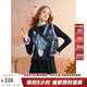兩三事梵高文藝 曠野詩(shī)行 2025秋季新款流蘇下擺花色無(wú)袖針織開(kāi)衫女 黑紫色-y S