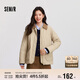 森馬（Semir）棉服女冬季中長(cháng)款輕薄寬松拼接燈芯絨翻領(lǐng)插肩袖棉衣101724112007