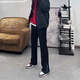 錦詩(shī)慧男士休閑褲直筒褲修身褲子男春季長(cháng)褲2026新款黑色商務(wù)闊腿褲百搭 拉鏈開(kāi)叉直筒長(cháng)褲【黑色】 XL 【適合120-130斤】