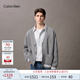 Calvin KleinJeans25秋季新款男士休閑學院ck字母提花紐扣V領(lǐng)針織開衫4RD389G P7E-英雄灰 S
