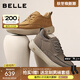 百麗（Belle）男鞋高幫休閑工裝鞋2025冬季新款商場(chǎng)同款真皮板鞋加絨8WK01DD5 灰色-單里 40 (250mm)