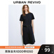 UR2025夏季新款女裝休閑簡(jiǎn)約純色百搭短袖連衣裙UWB750001 寶藍 M