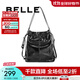 百麗包包女包25新款褶皺軟感酷感雙肩包水桶包BL819BX5 黑色 F