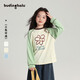 布丁哈魯【100%棉】女童字母印花長(cháng)袖T恤春季新款中大童撞色寬松百搭T恤潮