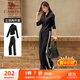 駱駝（CAMEL）立領(lǐng)健身女裝撞色修身兩件套運動(dòng)服 Y24CAWL6620 幻影黑 L