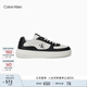 Calvin KleinJeans25春夏男士復古ck皮革拼接印花厚底運動(dòng)板鞋禮物YM01327 0GM-黑色/白色 42