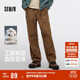 森馬（Semir）休閑褲男工裝褲寬松直筒褲子秋季戶(hù)外長(cháng)褲純棉松緊腰101524127112