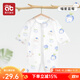 愛(ài)貝迪拉（AIBEDILA）短袖夏裝連體衣嬰兒衣服夏季薄款新生嬰幼兒睡衣外出男女寶寶空調 長(cháng)袖-喵星藍莓(無(wú)骨小晾衣) 73cm
