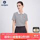 Navigare意大利小帆船女抑菌翻領(lǐng)T恤條紋短袖POLO衫2325525517 白 M