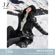 玖姿·安娜蔻【冰原系列】帽領(lǐng)收腰白鵝絨中長(cháng)羽絨服女2024冬款 素黑 M