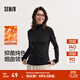 森馬（Semir）長(cháng)袖T恤女冬半高領(lǐng)發(fā)熱抑菌純色修身上衣顯瘦百搭氣質(zhì)打底衫 黑色90001 M
