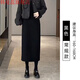 韓曼蕊加絨加厚毛呢半身裙女秋冬2025新款黑色直筒A字包臀一步裙 黑色毛呢面料(后松緊腰) 常規 XL 【116~130斤】