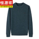 恒源祥2025新款男士厚毛衣冬季大碼新款圓領(lǐng)休閑男胖子純羊毛針織絨衫 花蘭綠 XL 180 140-160斤