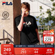 FILA 斐樂官方男女同款針織T恤2025年夏季純棉寬松休閑情侶短袖t恤