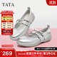 他她（TATA）銀色休閑瑪麗珍鞋女鞋運動(dòng)風(fēng)芭蕾鞋秋季新款CGA02CQ4 銀色 36
