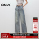 ONLY2025秋季新款潮酷街頭風高腰寬松直筒長褲牛仔褲女|125132008 J33復古350牛仔洗水 L L標準褲長