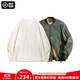 馬登工裝美式空中MA1飛行員夾克軍事風(fēng)短款外套復古棒球服男潮秋上衣 綠色MA1+米白長(cháng)T L