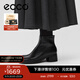 愛(ài)步（ECCO）靴子女 女鞋冬季牛皮短靴粗跟保暖女靴 雕塑222413 HL 黑色22241301001 37 （尺碼偏小，建議拍大一碼）
