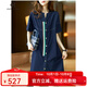clotho Rennie品牌女裝時(shí)尚牛仔連衣裙女夏季2025年新款韓版休閑遮肚子燈籠裙 牛仔藍(lán) M 【120斤內(nèi)】