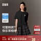 森馬（Semir）迪士尼短袖t恤女中長款寬松圓領(lǐng)上衣25夏涼感打底衫109325100025