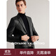 卓凡尼·華倫天奴（GIOVANNI VALENTINO）商務(wù)男士真皮皮衣外套西裝純色綿羊皮西服 黑色 3X