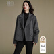 晚白【斷碼清倉】冬款小個(gè)子翻領(lǐng)毛呢外套百搭短款保暖格雷灰羊毛大衣 灰色 M