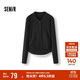 森馬（Semir）長(cháng)袖T恤女短款發(fā)熱抓絨假兩件2025冬亨利領(lǐng)緊身衣服109725101003