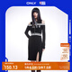 ONLYNBA聯(lián)名款開(kāi)叉修身套裝針織連衣裙女|123146005 H1Z 黑色BLACK M (165) 84A