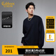 卡賓（CABBEEN）【280G重磅平紋】T恤男厚版印花舒適抗皺易打理秋季長(cháng)袖T恤 煤黑色01 L /175/50