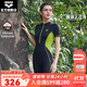 阿瑞娜（arena）泳衣女士長(cháng)袖平角防曬沖浪連體游泳衣保暖瑜伽游泳衣 黑色-(LCN4274W)短及膝泳衣 L
