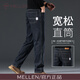 名郎（MELLEN）高端男士牛仔褲秋季2025新款寬松直筒闊腿褲中年爸爸裝休閑長(cháng)褲子 藍黑色703H 32 2尺5適合140斤左右
