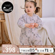 nest designs嬰兒睡袋嬰幼兒輕芯薄夾棉厚夾棉兒童分腿男女童秋冬寶寶防踢被 松果之舞-加厚夾棉（建議室溫10-13度） 100碼（建議身高90-100cm）