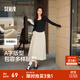 森馬（Semir）半身裙女磨毛純色A字長(cháng)裙簡(jiǎn)約百搭秋季純棉寬松傘裙顯瘦潮流 淺卡其50356 S