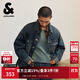 杰克·瓊斯（JACK&JONES）25年男裝秋季牛仔外套男潮酷寬松夾克尖領(lǐng)簡(jiǎn)約紐扣多口袋長(cháng)袖上衣 A12深牛仔藍 S （170）