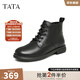 他她（TATA）冬商場(chǎng)同款經(jīng)典系帶馬丁靴女黑色百搭炸街小短靴WXL01DD3 黑色（單里） 35