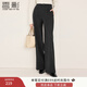 香影西裝闊腿褲女垂感2025冬季新款深灰色褲子寬松顯瘦高腰直筒褲 深灰 S