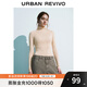 UR秋冬新款女裝純色打底修身立領(lǐng)長袖針織衫UWB940010 卡其 M
