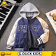 G.duck小黃鴨男童夾棉外套秋冬款加厚棒球服中大童棉衣冬季薄棉棉服二棉 藍 拼接刺繡棒球服二棉 170 建議身高163厘米