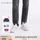 TOMMY HILFIGER25秋冬男裝牛皮革拼色條紋厚底增高美式休閑運動(dòng)鞋板鞋 白色YBS 41