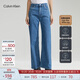 Calvin KleinJeans四季款女士休閑復(fù)古ck高腰闊腿版洗水微彈牛仔褲J221000 高腰闊腿版-牛仔淺藍(lán)-1A4 28 160/70A（2.04尺）68CM