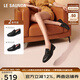 萊爾斯丹2025春季新款復古小香風(fēng)樂(lè )福女單鞋英倫小皮鞋19002 黑色  BKL 38