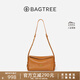 BAGTREE【明星同款】包包樹(shù)奶盒包植鞣皮單肩斜挎腋下通勤Hobo枕頭女士包 焦糖色-小號【雙磁吸款】 高級小眾