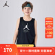NIKE JORDAN 耐克AJ童裝男童雙面穿籃球背心2025夏季兒童網(wǎng)眼透氣上衣 正黑色 110 /52 【建議身高98-104cm】