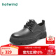 熱風(fēng)【商場同款】秋季男士英倫風(fēng)圓頭休閑鞋系帶透氣商務(wù)皮鞋 01黑色 41 偏大半碼