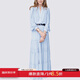 MeetMetro瑪依爾法式仙女連衣裙女2025秋新款高端氣質(zhì)純欲風裙子禮服長裙 淺藍【現(xiàn)貨】 L
