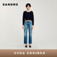 SANDRO2025春夏新款女裝優(yōu)雅珠飾領(lǐng)口黑色短款針織開衫SFPCA01162 黑色 M (2)