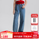 ELLE KIDS童裝 百搭水洗直筒牛仔褲女童秋裝上新純棉舒適透氣長(cháng)褲 牛仔色 165 (M)