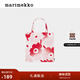 marimekko禮物瑪莉美歌早秋Unikko游霓可印花帆布包時(shí)尚包袋 淺粉色，粉色，紅色